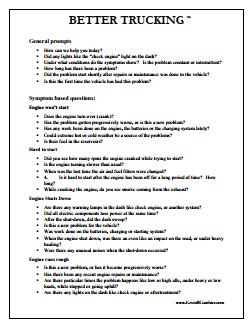 Service Advisor Questionnaire